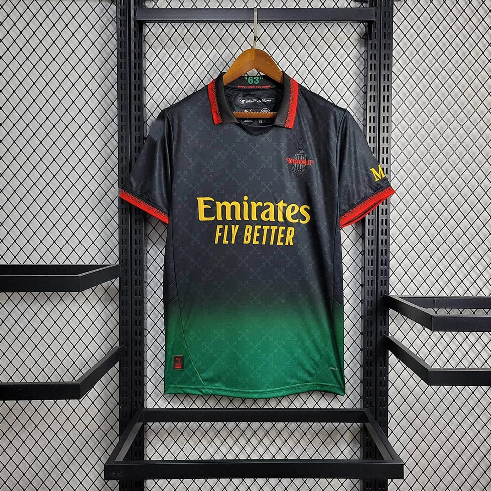 AC Milan × OFF-White 24/25 Black Special Shirt